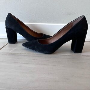Steve Madden Ashlyn Black Suede Chunky Heels